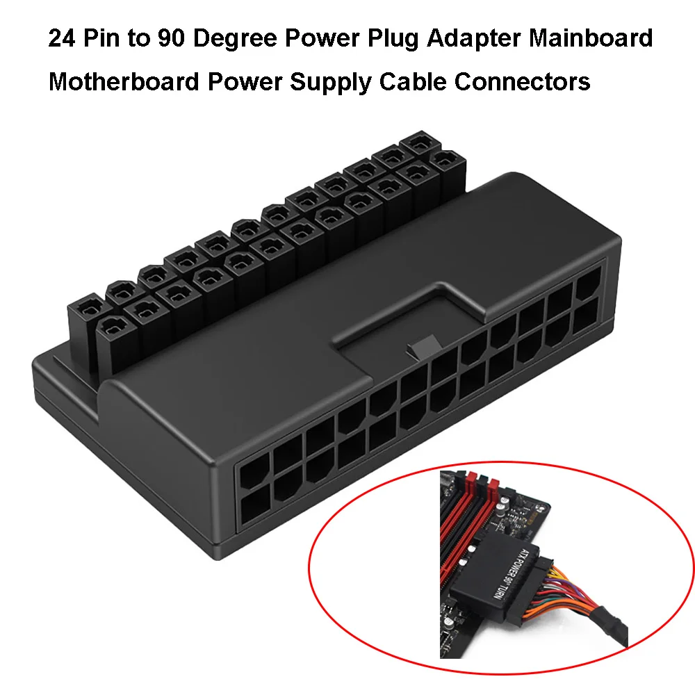 

24 Pin to 90 Degree ATX desktop power supply Adapter board Power Supply Cable Connectors Power Adapter Supply Test Module