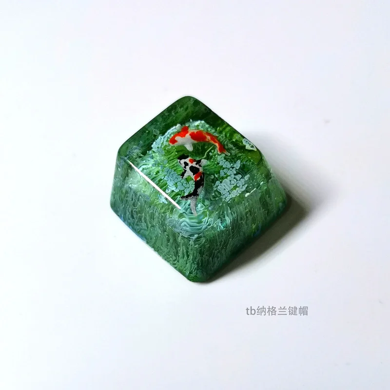 

Смоляные колпачки для клавиш OEM R4 ESC Koi fish Keycap Backspace Key для клавиатуры mx, совместимые