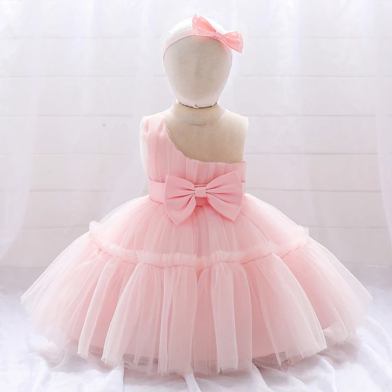 Flower Baby Girl Princess Dress for Weddings Elegant Lace Infant Outfits 1st Birthday Party Prom Gown New Year Kids Girl Clothes