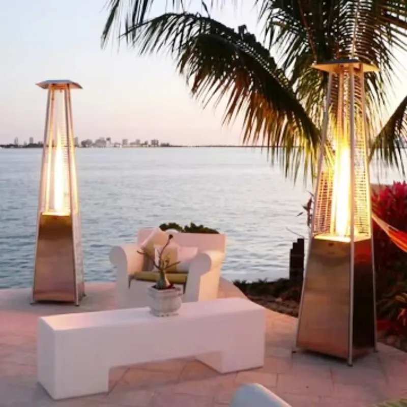Airo Glass Tube Pyramid Patio Heater  Gas Type Outdoor Heaters Patio Heaters