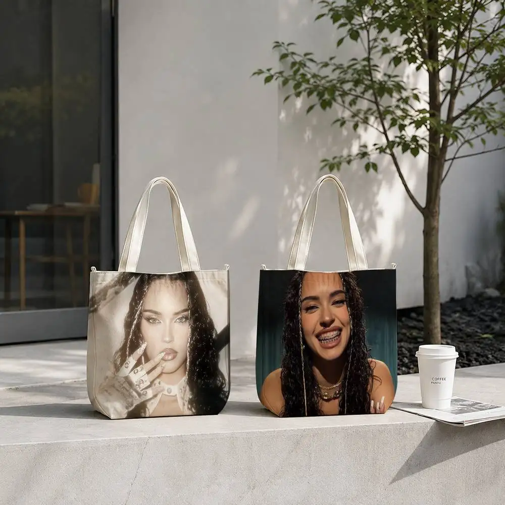 D-Daniela K-Katseye Gnarly Group Tote Bag for Women Reusable Shopping Tote Bag Zippered Shoulder Bags Print