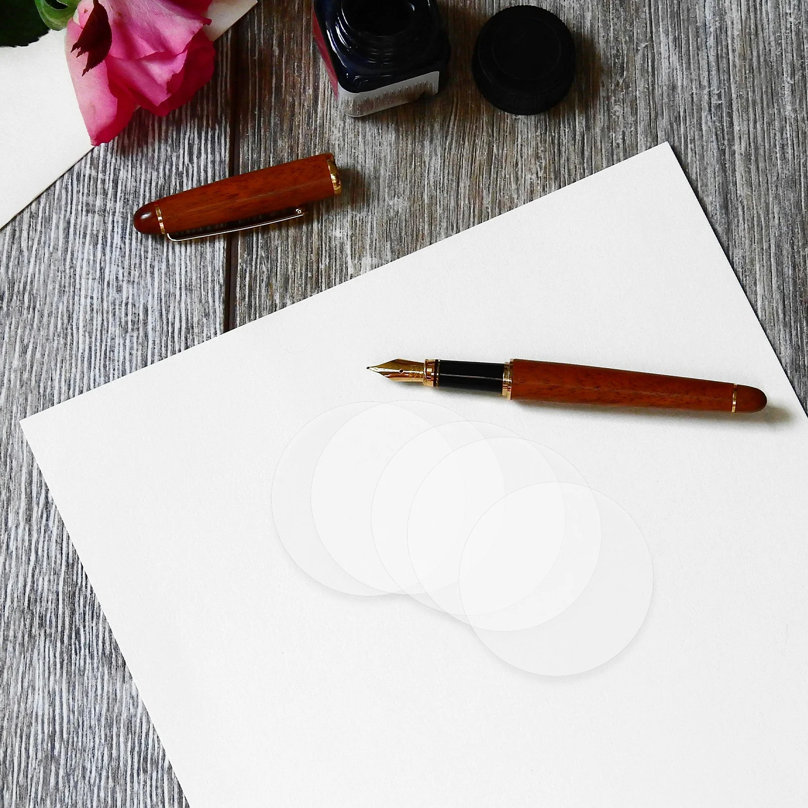 100Pcs Transparent Badge Film Clear Round Protective Covers for 3.7cm Badges Plastic Badge Holder DIY Craft Supplies