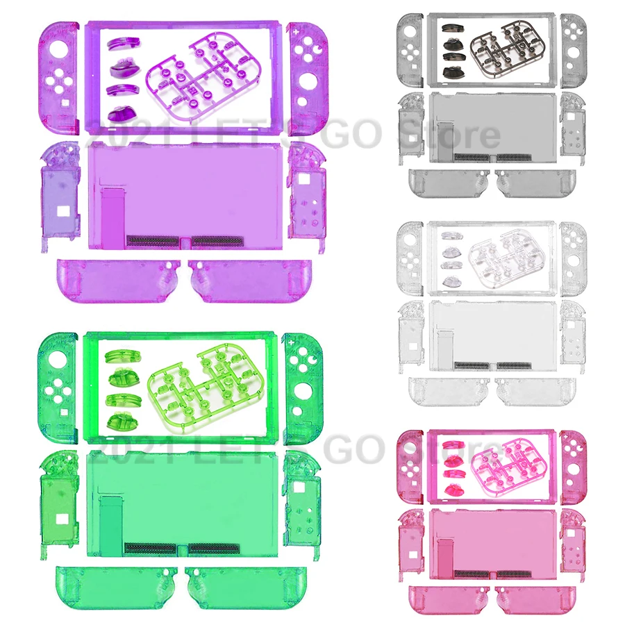 6 色 Nintend スイッチ透明パープルコンソールフロントバックプレート