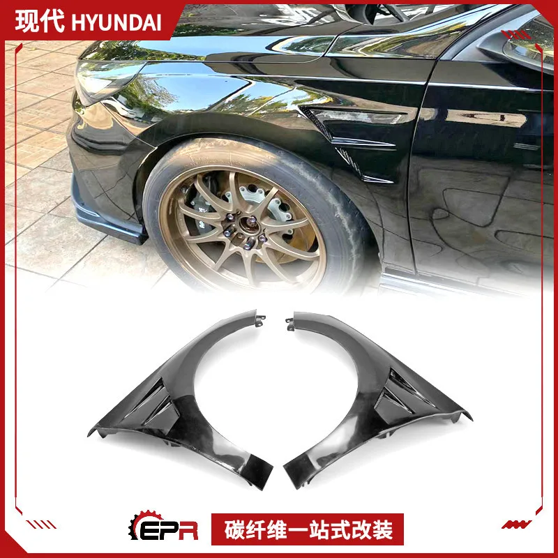 

Suitable for 18 modern i30N car surround modifications, carbon fiber front fender EPA hole head sand board
