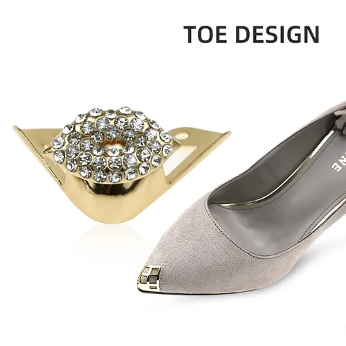 Imagen 2 del producto Protector de puntera de zapato de tacón alto para mujer, cubierta antipatadas, decoración Invisible para zapatos de cuero, accesorios, funda de Metal