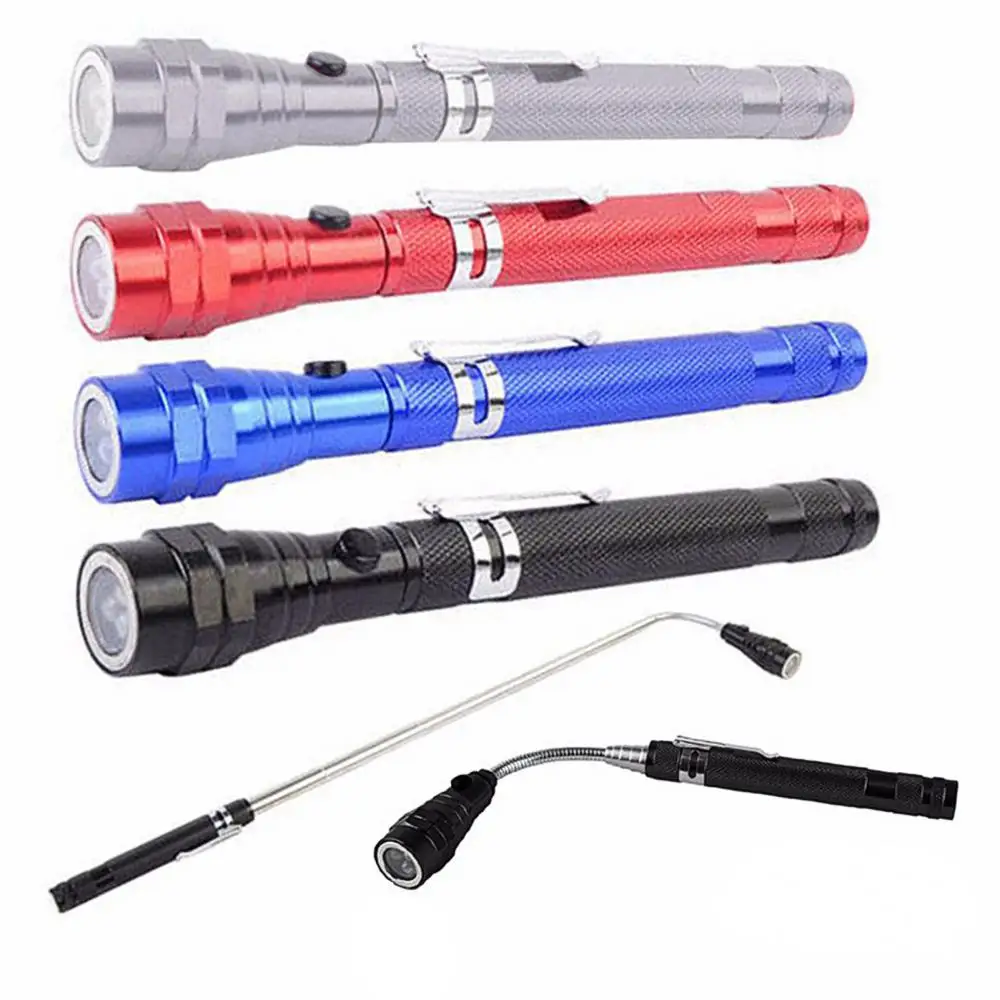 

56cm 3 LED White Lights Flashlight Retractable Aluminum Alloy Repair Flashlight Portable Penlight Bending Free Soft Hose Lamp