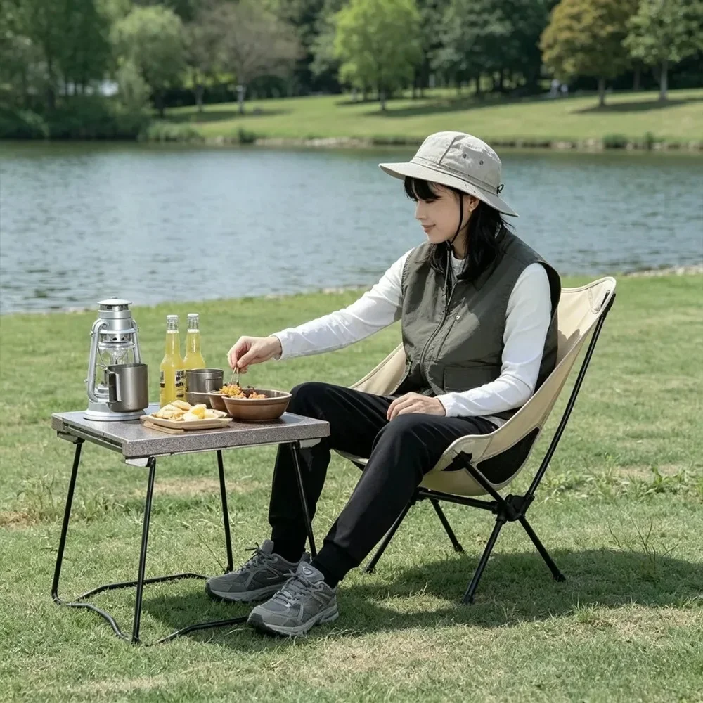 Outdoor Breathable Moon Chair Lightweight and Portable Space Chair Folding Chair with Backrest Fishing Beach Camping Chair view 6