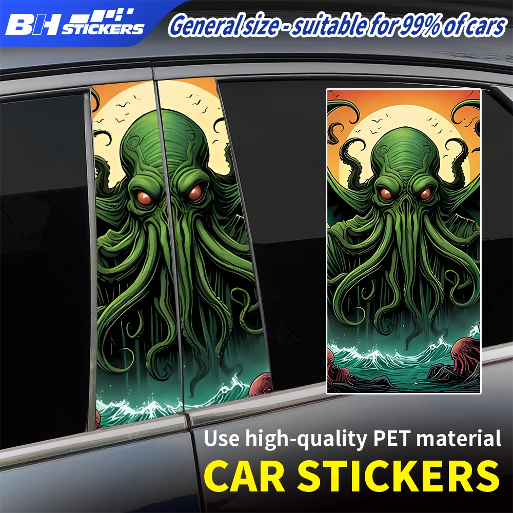 

Cool Cthulhu Car Sticker Lovecraftian Horror Monster Vinyl Decal For Car B-Pillar Window Body Wrap Waterproof Auto Accessories