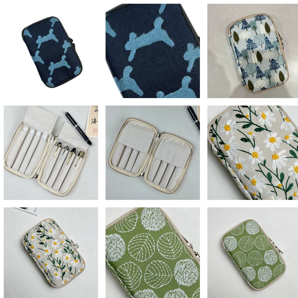 Etui-a-stylos-brode-a-8-compartiments-pochette-a-stylos-de-grande-capacite-trousse-a-crayons-a-fermeture-eclair-sac-a-stylos-portable-porte-crayons-17x105cm