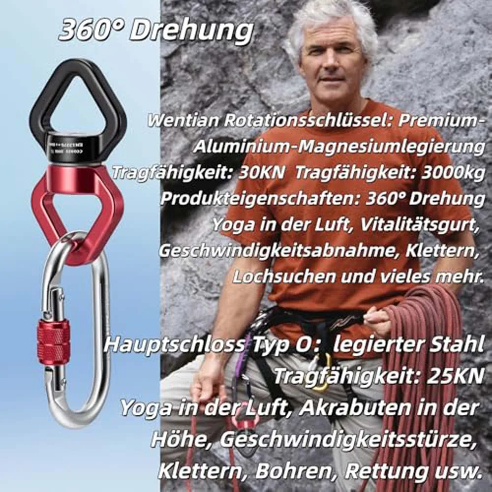 Aerial Silk Dance Hardware kit for Acrobatic Flying Dance Rescue 8 & Swivel & Carabiners Yoga Slings for Yoga Equipment