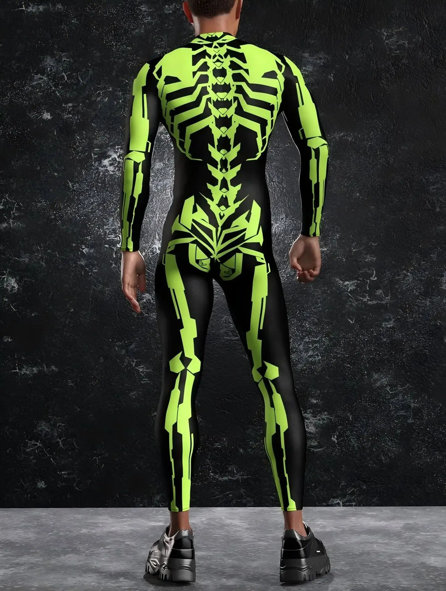 Herren Halloween Punk Jumpsuit 3D Digitaldruck Bodysuit Erwachsenen Zentai Cosplay Karneval Bühnenauftritt Catsuit Radsportkostüm – Detail 6