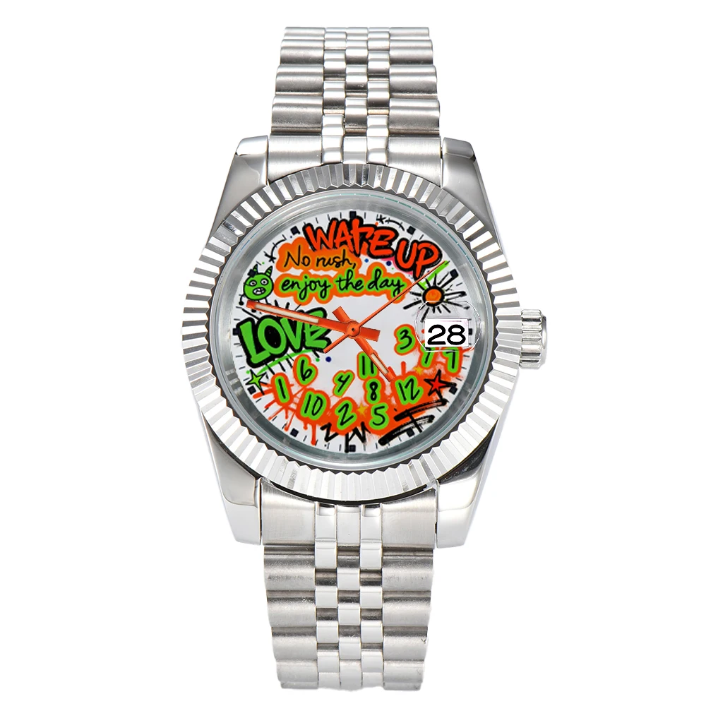 Graffiti Luxury Watch with NH35 Movement, Waterproof