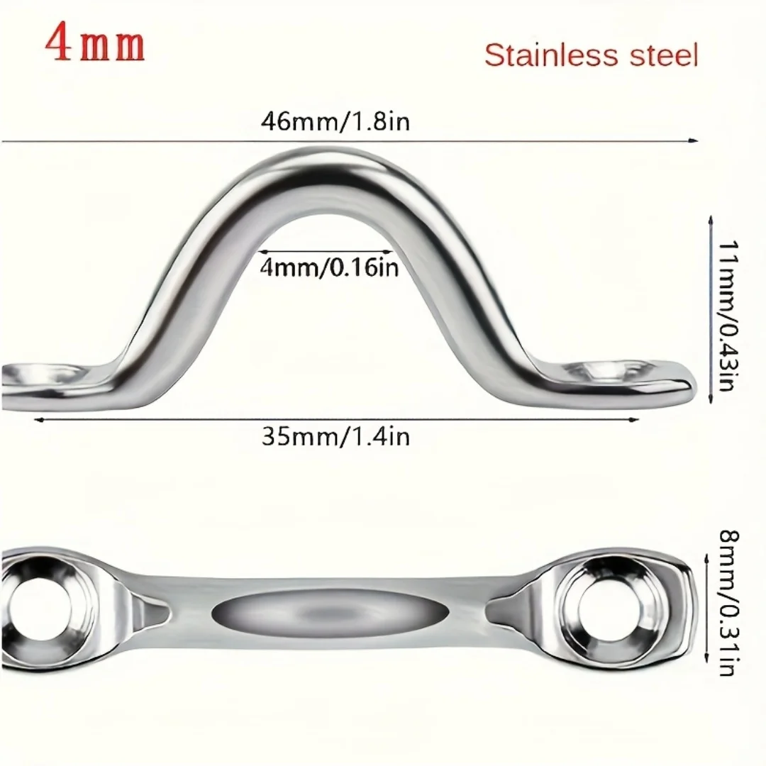 20-teiliges Set U-Griff aus Edelstahl für Kajaks und 40 Installationsschrauben, langlebiges Befestigungszubehör für Bootsdecken, Kajakteile – Detail 7