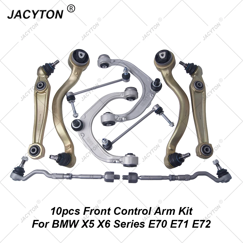 JACYTON Front Control Arm Ball Joint Stabilizer Link Tie Rod End Assembly Kits For BMW X5 X6 Series E70 E71 E72 30d 40i Hybrid