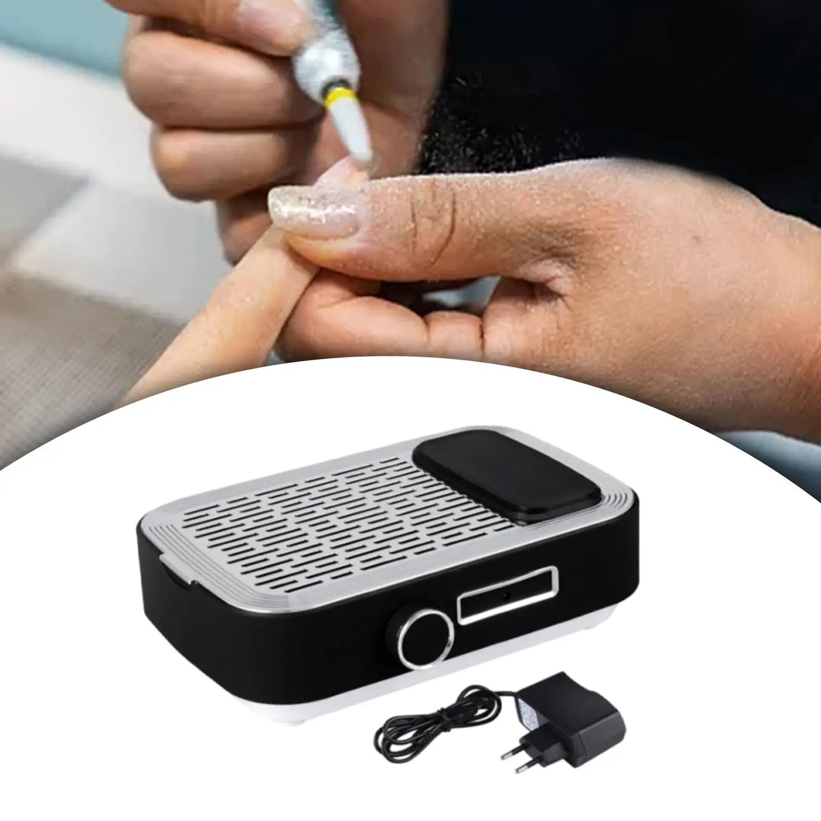 

Nail Dust Collector Machine Manicure Tool with Reusable Filter Mesh Electric Nail Dust Collector for Manicure US Adapter