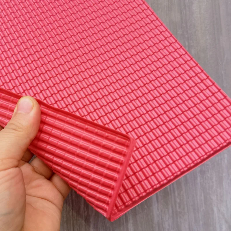 2pcs Model Building Kits Materials PVC Sheet Plastic Model Roof Tile For DIY House Red Sheet For Architecture Layout 19*29cm