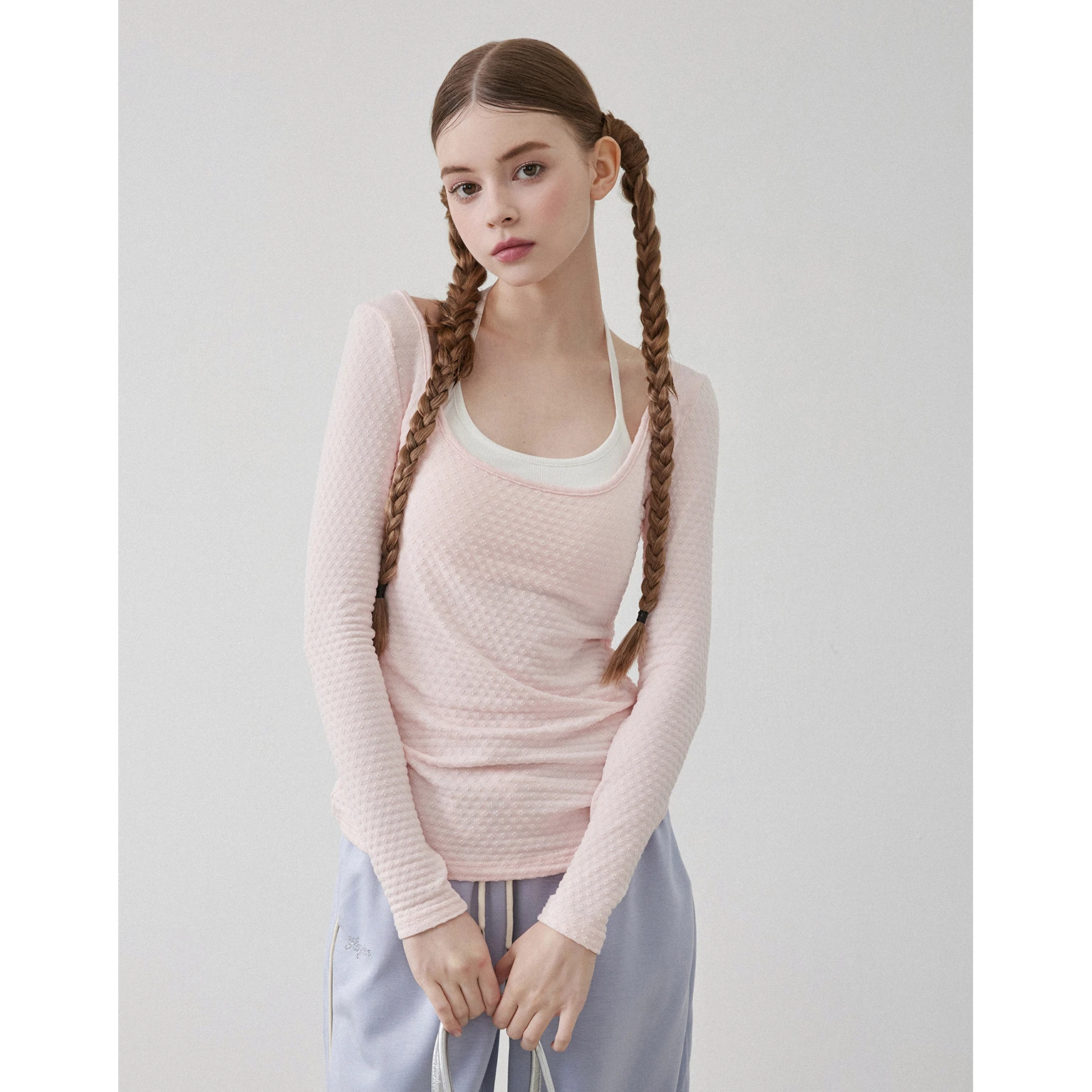 

Long Sleeved T Shirt Unisex Cotton Womens Autumn Button Patchwork Pleated Flare Streetwear Distressed Multicolor Breathable