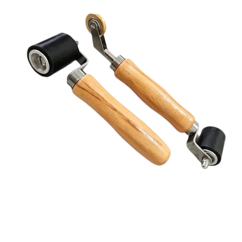 Silicone Pressure Rolling Wheel Wooden Handle Multi Purpose Tool For Waterproof Membrane Welding Auto Sound Insulation Wallpaper