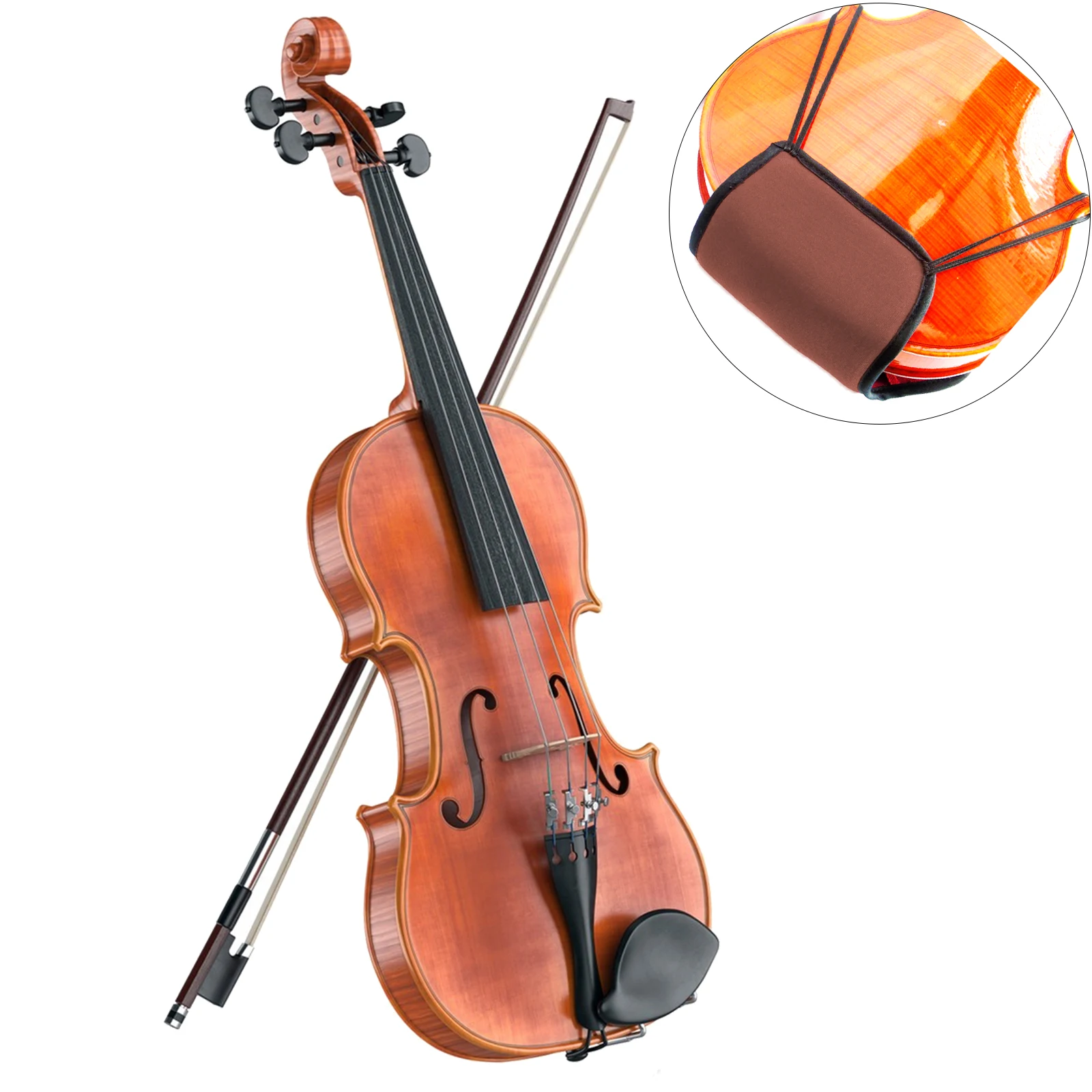 1 قطعة مسند الذقن القطني القابل للتنفس لكمان كامل الحجم وسادة مضادة للانزلاق صديقة للبشرة للاستخدام المريح على المدى الطويل مستلزمات الكمان