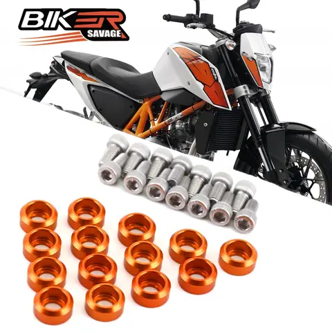 690 DUKE R 2012-2018 2017 프론트 펜더 프레임 페어링 볼트 키트 오토바이 액세서리 바디 마운트 와셔 너트 나사 M6 14 개