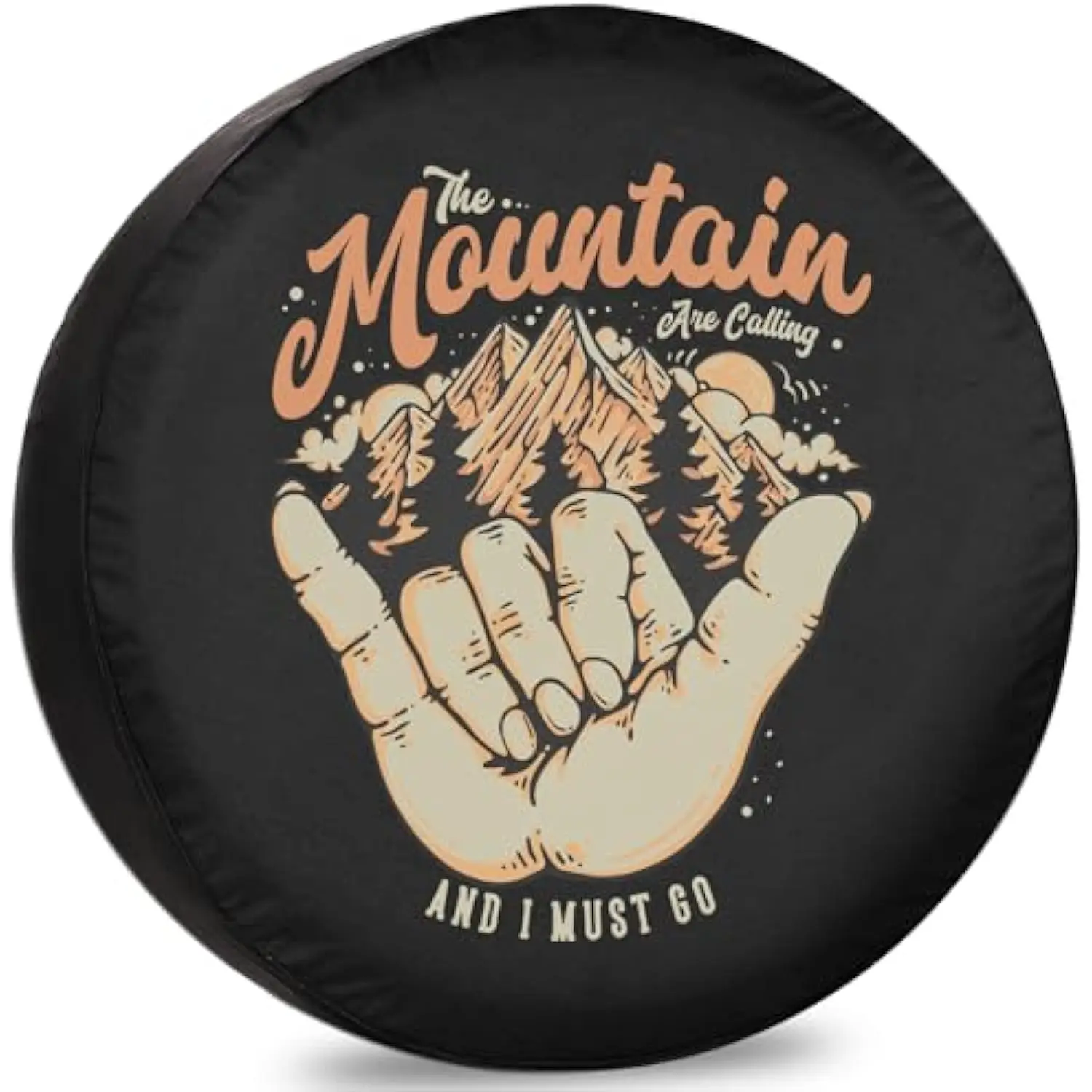 

Mountain Are Calling Graphic Tire Cover Durable Weatherproof RV Camper Travel Trailer Spare Wheel Protector