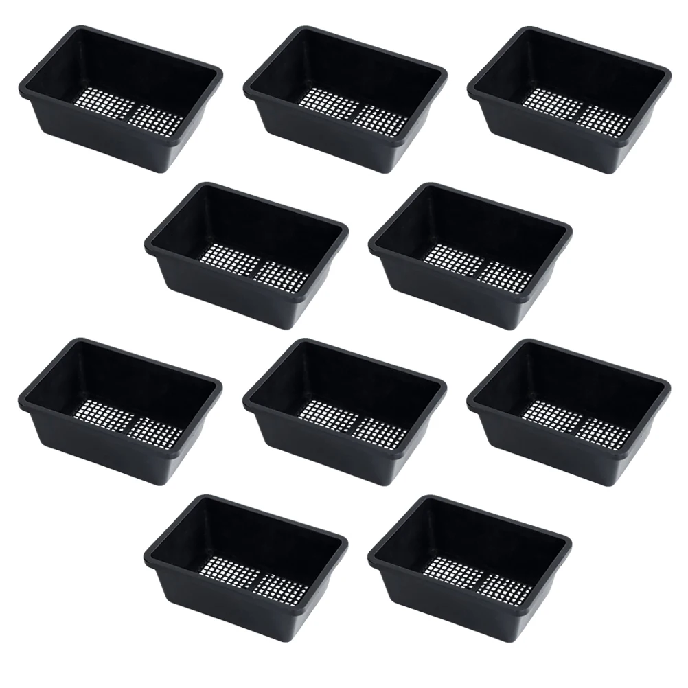 

10Pcs Plants Nursery Tray Lightweight Hollow Bottom Greenhouse Growing Tray Germination Starter Plant Potting Container