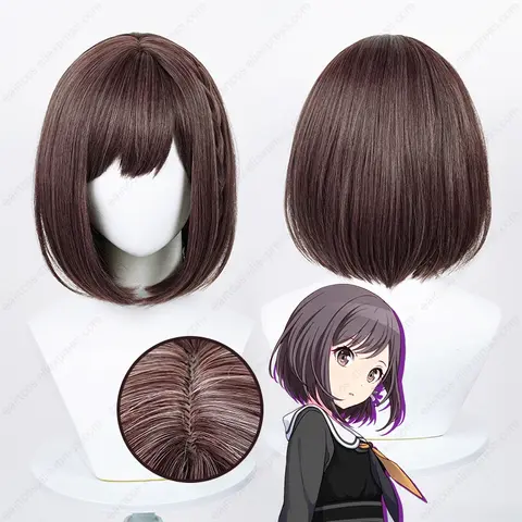Anime Shinonome Ena Cosplay Wig Women 33cm Brown bobo Wigs Heat Resistant Perucas Synthetic Hair