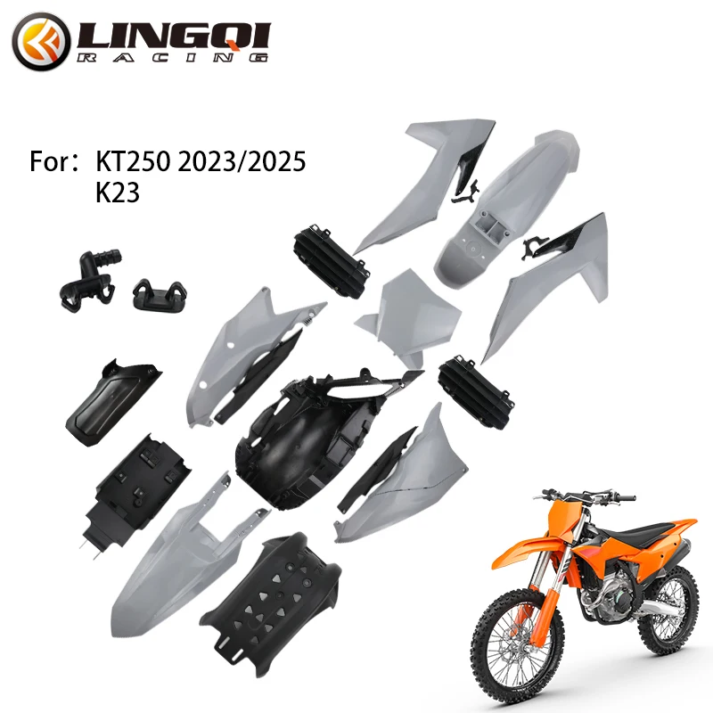 Lingqi racing motocicleta carenagem corpo capa quadro caso guarda painéis de plástico para kt250 2023 k23 fora da estrada motocross sujeira pit bike