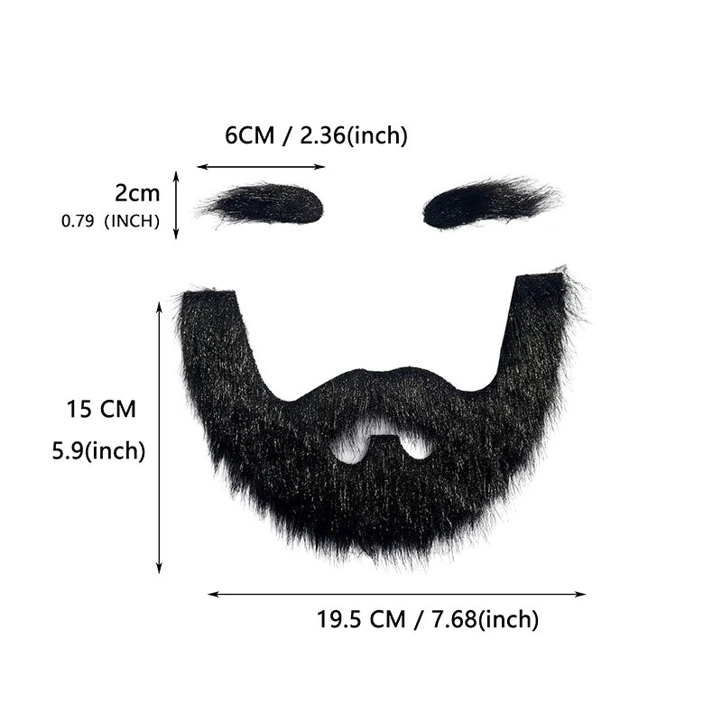 Halloween Fake Beard Funny Mustaches Costume Whiskers Hair False Eyebrow and Beard Set Halloween Party Role Playing Accessories