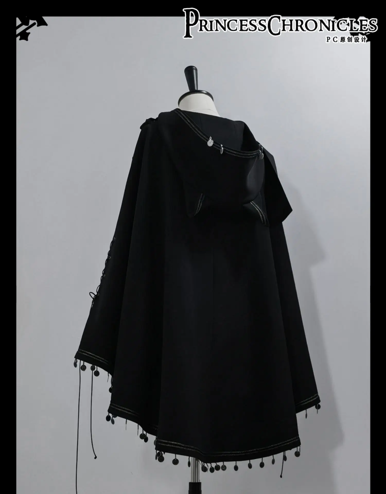 ~Black Cat~Zwarte Ouji Lolita Cape met coole kattenoorkap van Princess Chronicles VOORBESTELLING / 2 maanden