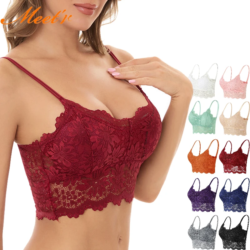 Meet'r Women's Sexy and Seductive Lace Brassiere Lingerie New Padded Beautiful Back Bra Oversize Elastic Close Fitting Underwear