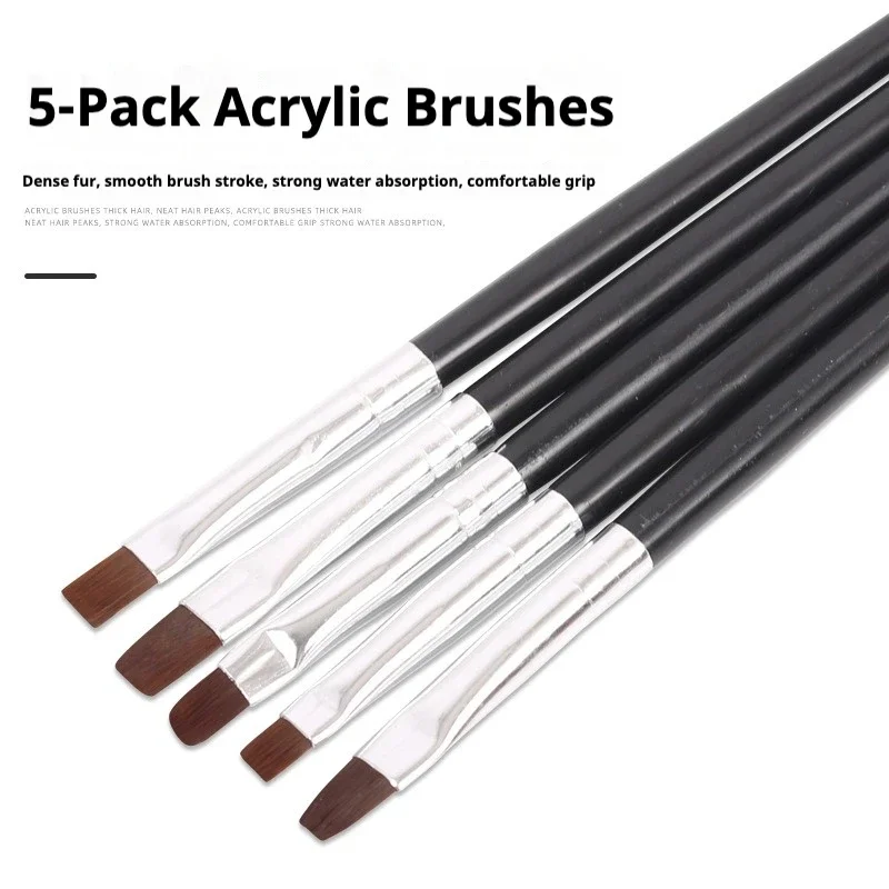 

Flat Head Paintbrush Set of 5 Model Making Coloring Figure Painting Makeup Watercolor Acrylic Painting Brush DIY Hobby