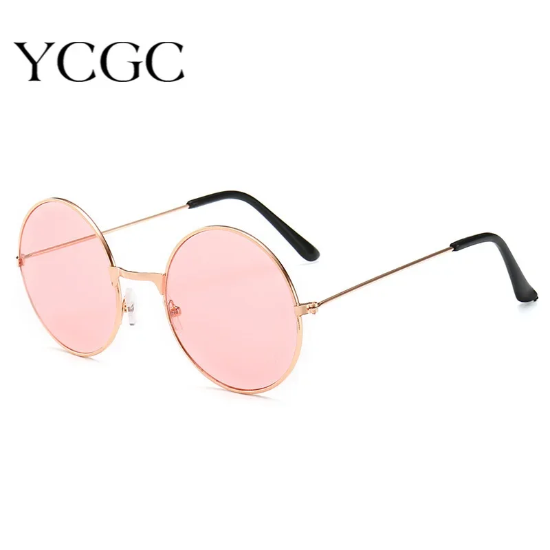 2020 Retro Round Pink Sunglasses Women Men Brand Designer Sun Glasses For Women Alloy Mirror Female Eyeglasses Oculos De Sol