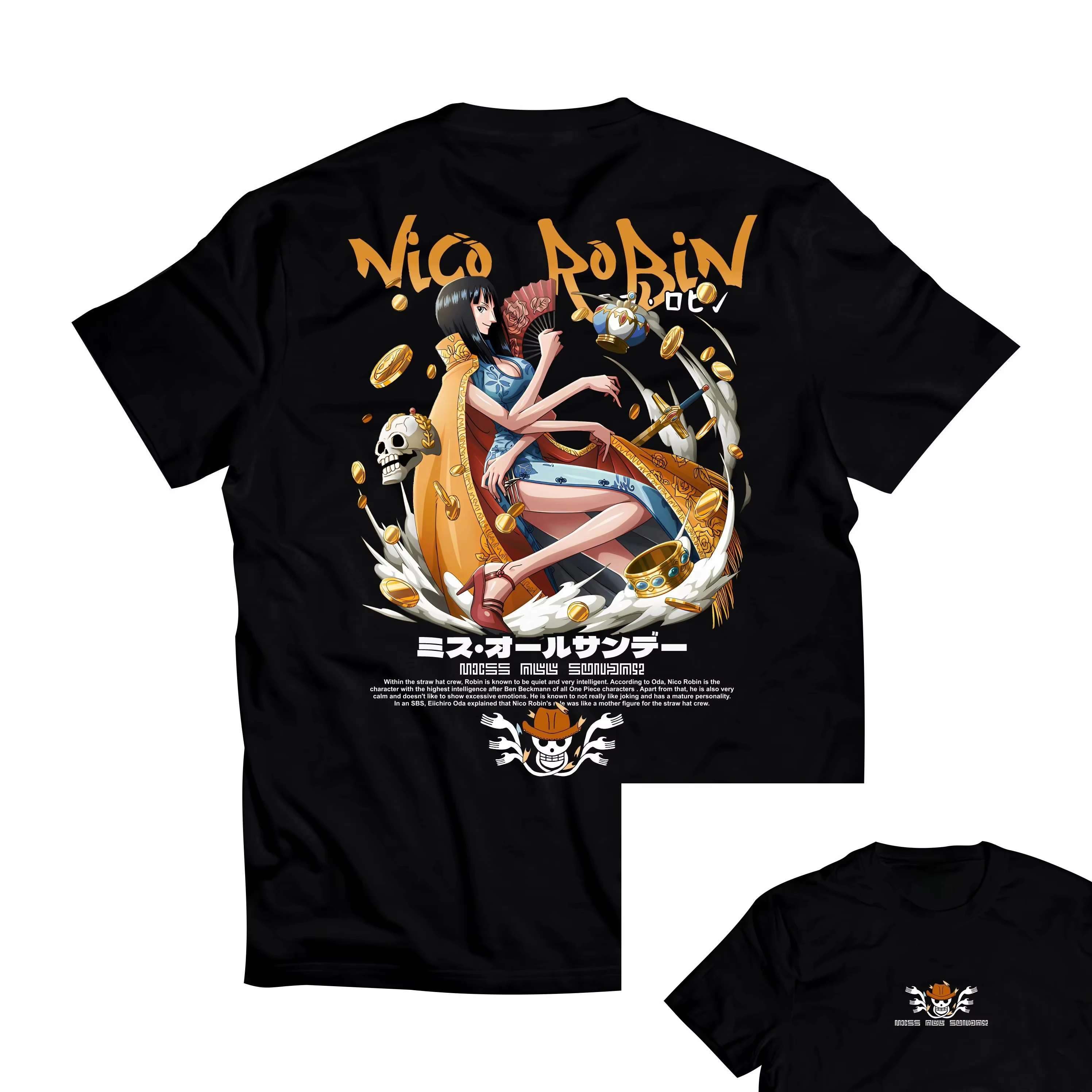ONE PIECE Nico Robin Anime Men Women Summer T-shirt Oversized Harajuku Oversized Retro Print Short Sleeve Casual Comfort Y2k Top