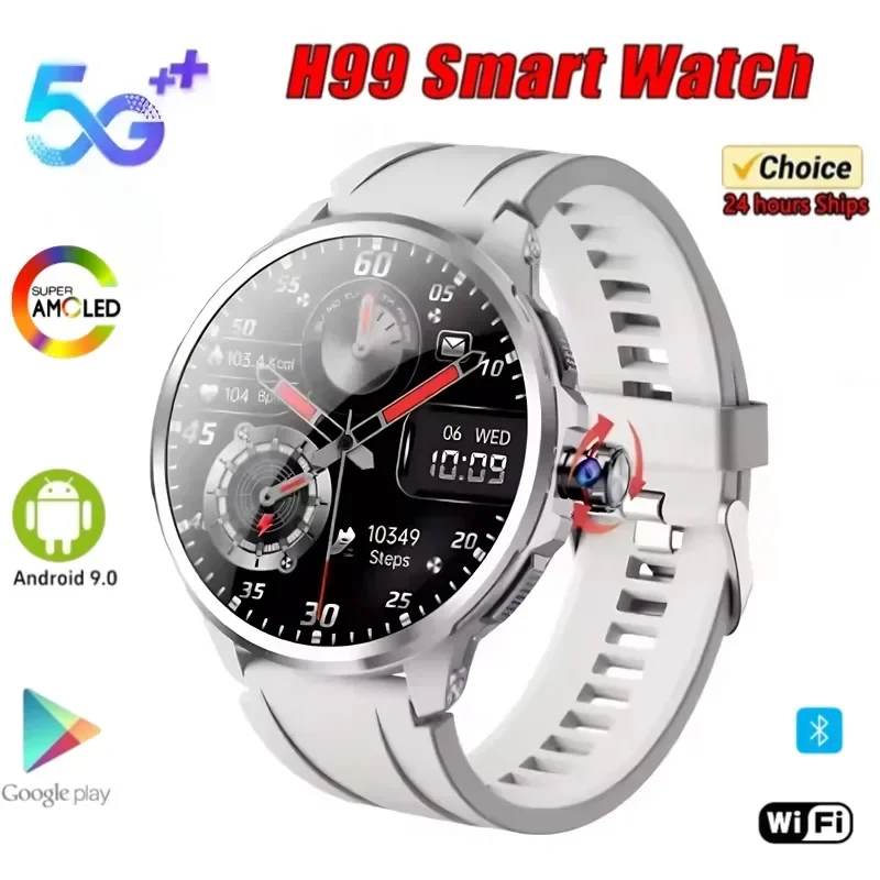 

H99 5G 256 ГБ Высотомер Барометр Часы Мужчины 1,95-дюймовая Сеть Amoled Полный GPS WIFI Rom Магазин Игровой Аура Видео Экран Google Cmf