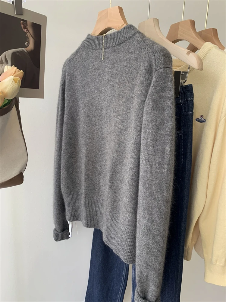 Winter Women Sweater Knitted Cardigan Oversize Girls Sweater Woman Cashmere Pullover Tops Long Sleeve Maxi Vintage Y2k Thick