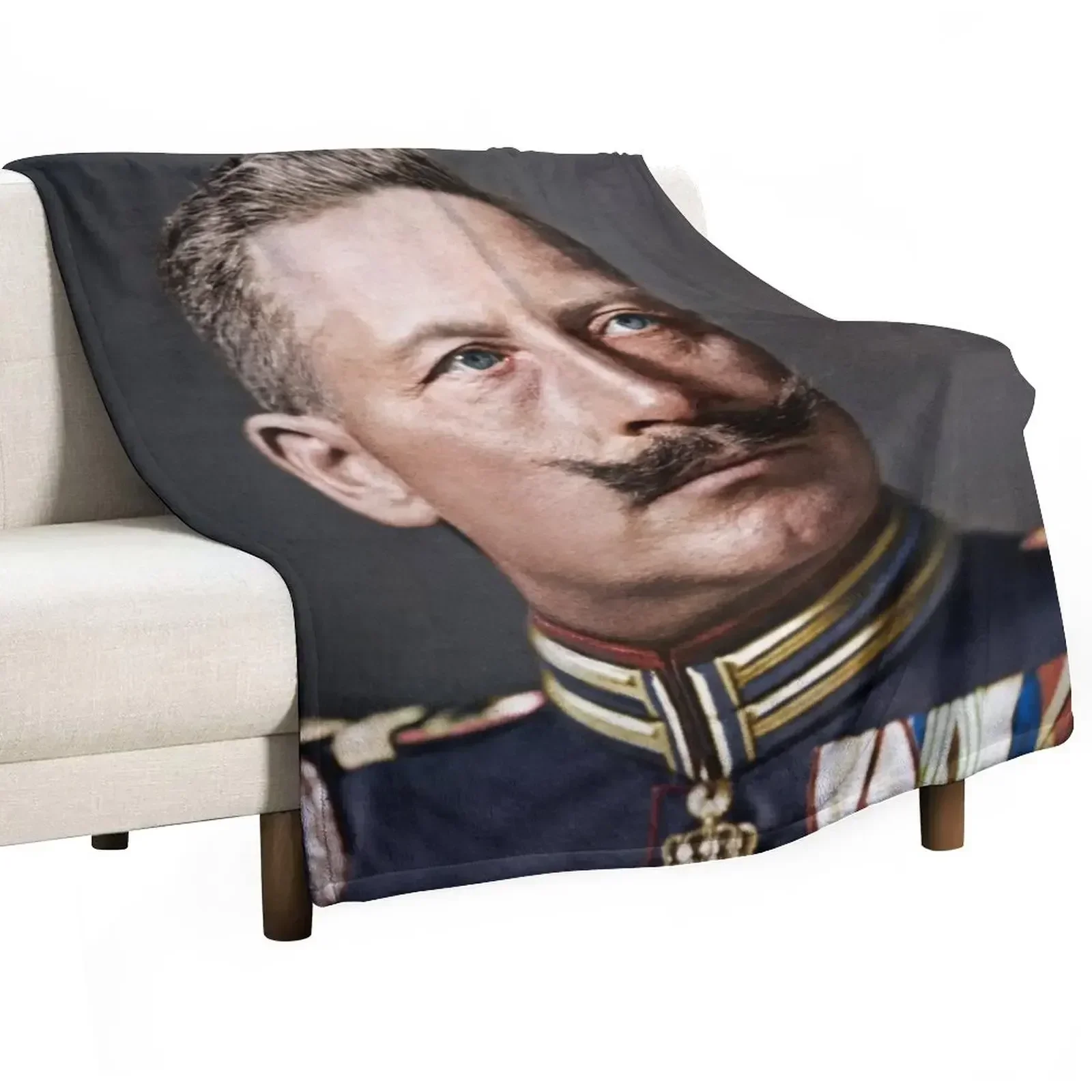 Kaiser Wilhelm II, 1908 colorized Throw Blanket Fashion Sofas for sofa Sofas Vintage Blankets