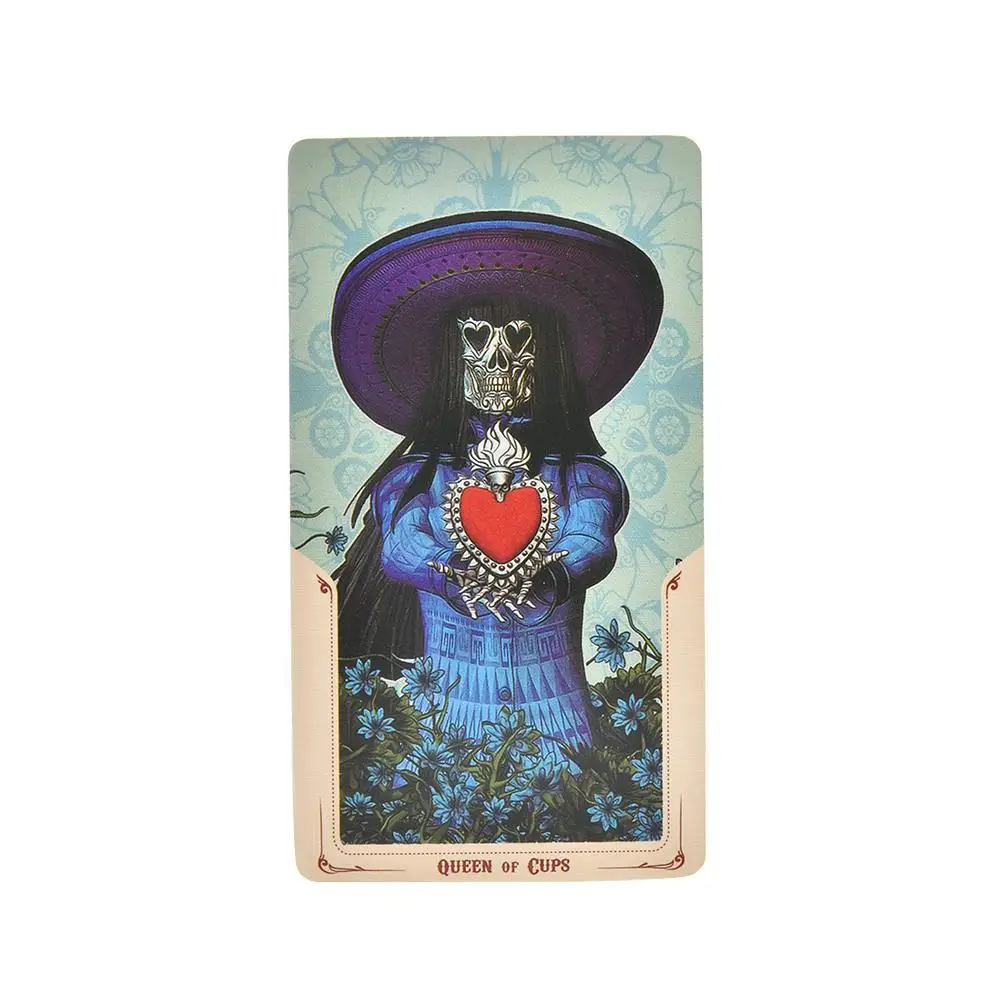 Cartões de tarô de santa muerte 78 folhas borad jogos tarô baralho oracle cartas jogo pdf guia