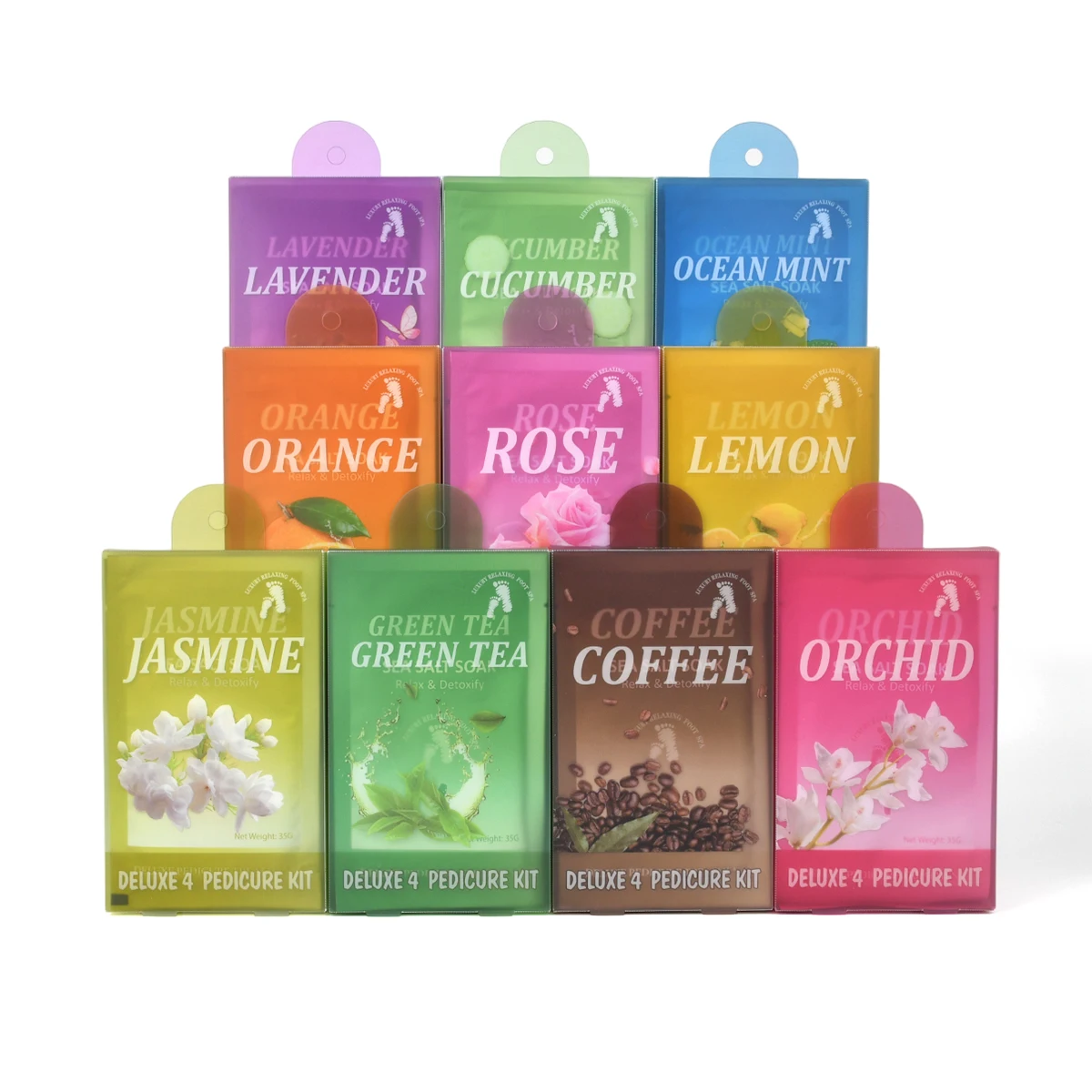 مجموعة جيلي سبا باديكير مكونة من 4 خطوات، مجموعة نقع القدم الفاخرة لصالونات التجميل المنزلية وتقشير القدم والعناية بالبشرة