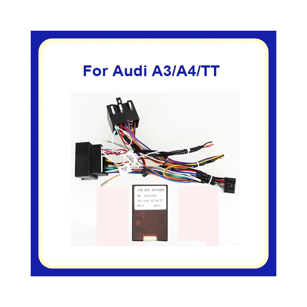 

Auto 16 pin Android Wiring Harness Power Cable Adapter with Canbus Box For Audi A3/A4/TT Cable For Car radio Multimedia Player