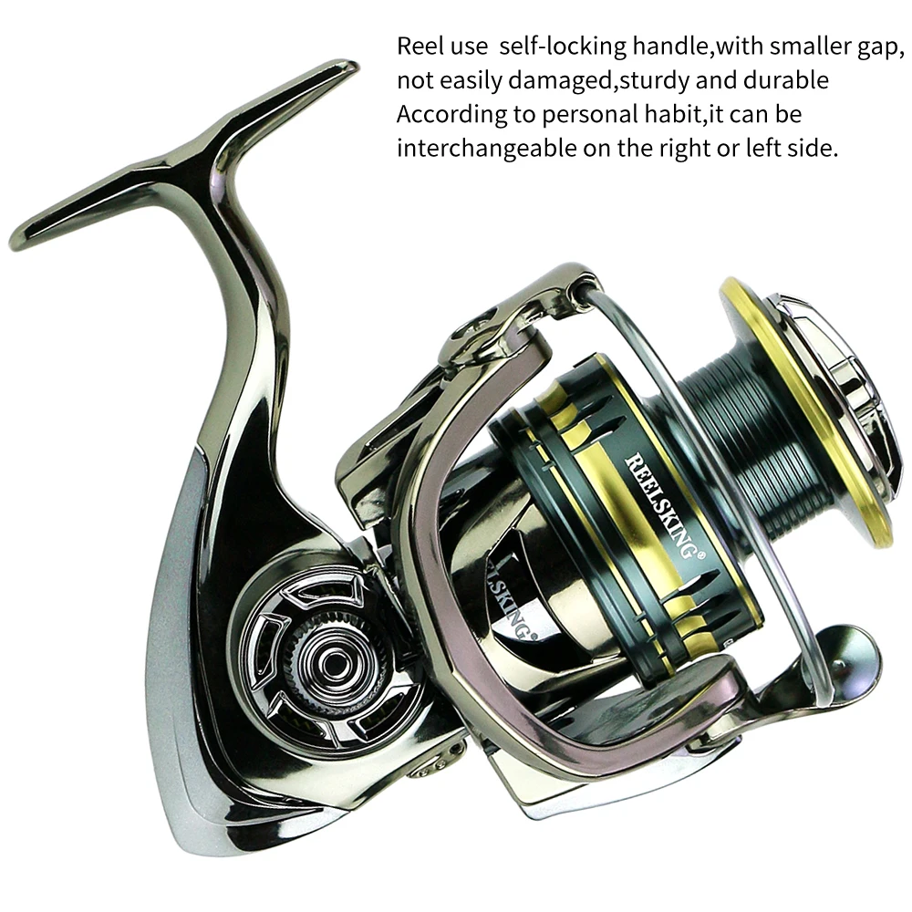 

Reel for Winter Fishing Stainless Steel Bearing Spinning Wheel 5.5:1 Fishing Reel Super Silent Fishing Tackle 1000-7000 Coil