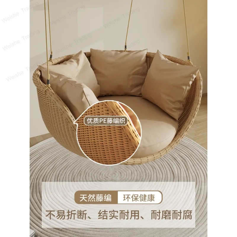

Подвесное кресло-кокон для улицы и дома, плетеное кресло из ротанга для балкона и террасы