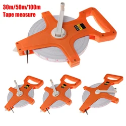 30m 50m 100m Tape Measure Fiberglass Open Reel Measuring Metric Imperial