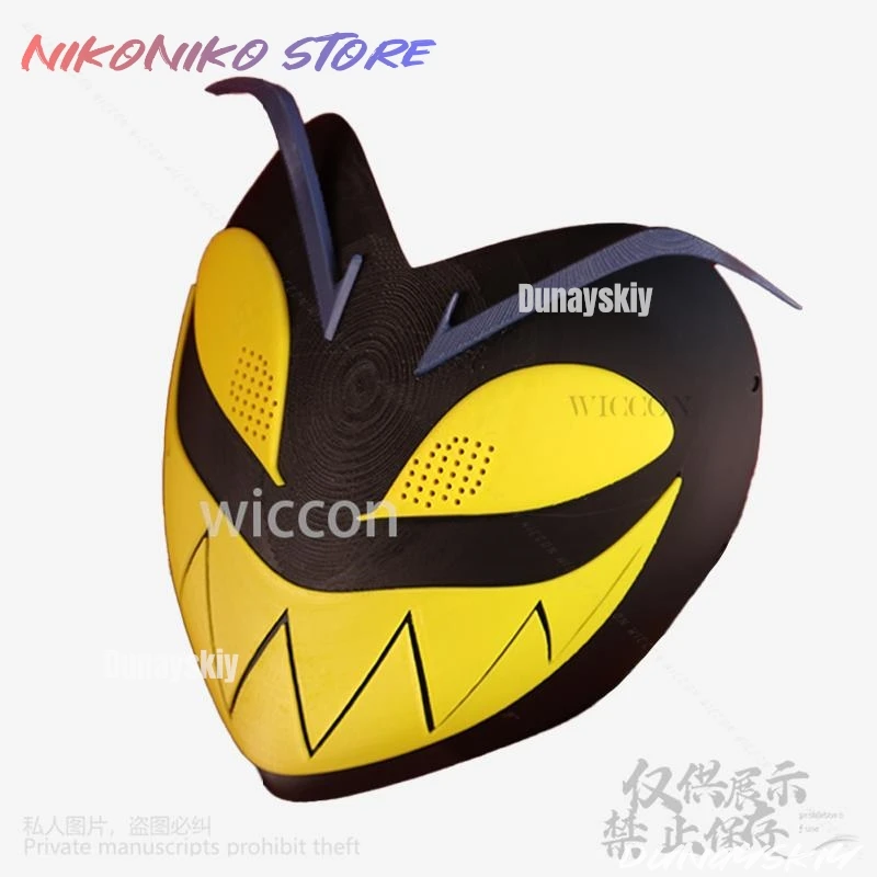 أنيمي فندق تأثيري آدم الكرتون زي أغطية الرأس أحمر أصفر ثلاثية الأبعاد الدعائم البلاستيكية الصلبة هالوين عيد الميلاد كوس Hazinn مخصص