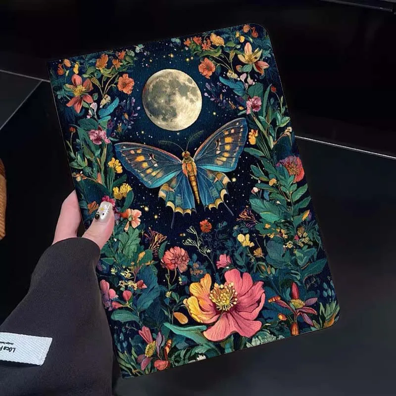 

Butterfly Moon Floral Night Tablet Case For Huawei Honor MatePad MediaPad Air 5 6 7 11 V6 V7 V8 V9 X9 X8 T10 T10s C5e T5 Gift