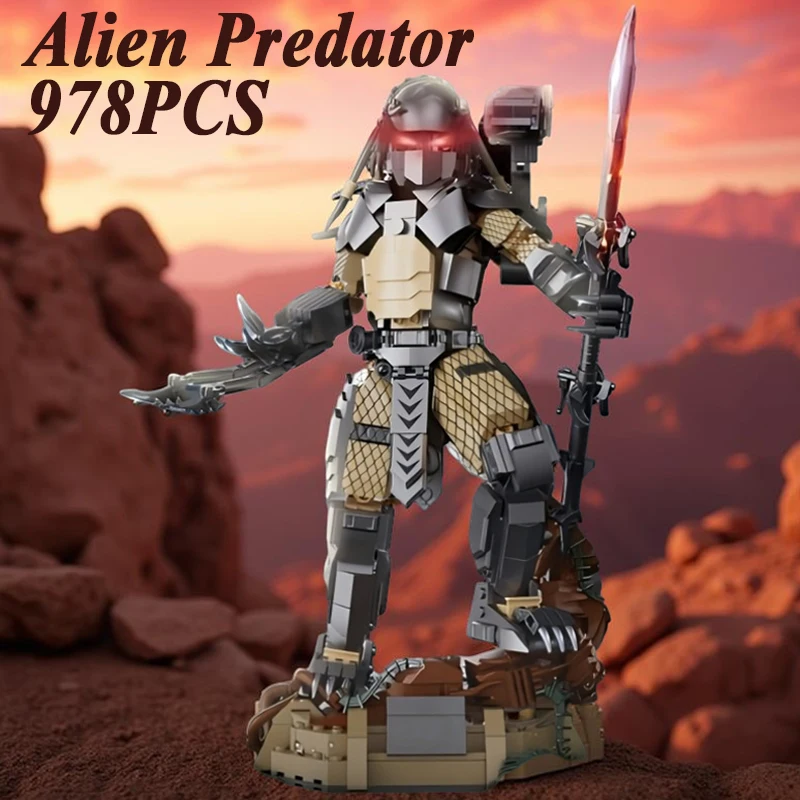 

978 шт., строительные блоки Alien Predator, наборы игрушек с базой, детские сборные кирпичи, модель, креативный орнамент, идеальные подарки для праздника