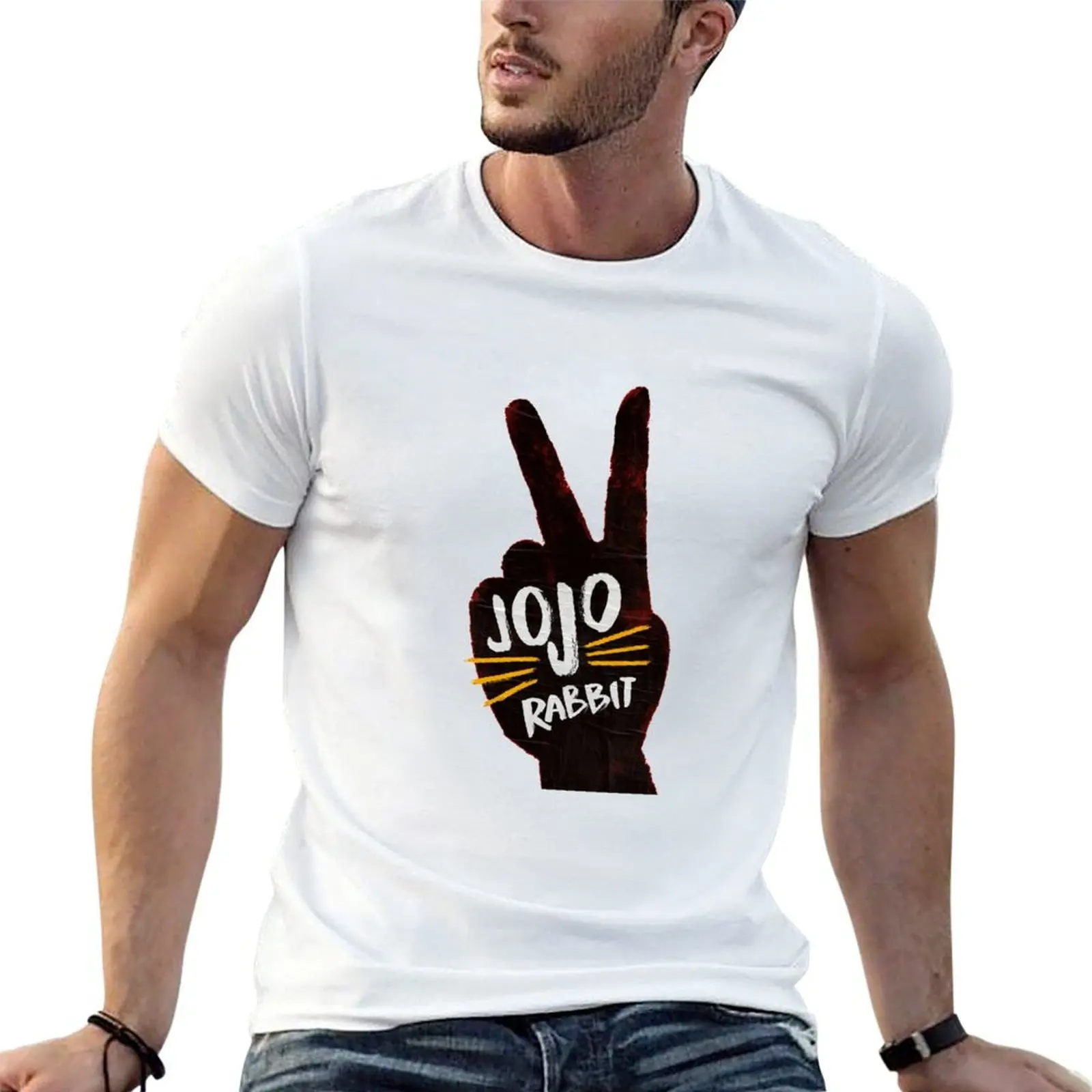 Jojo Rabbit Sticker T-Shirt man t shirts for men casual man t shirts high quality luxury brand anime t shirts for man T-shirt