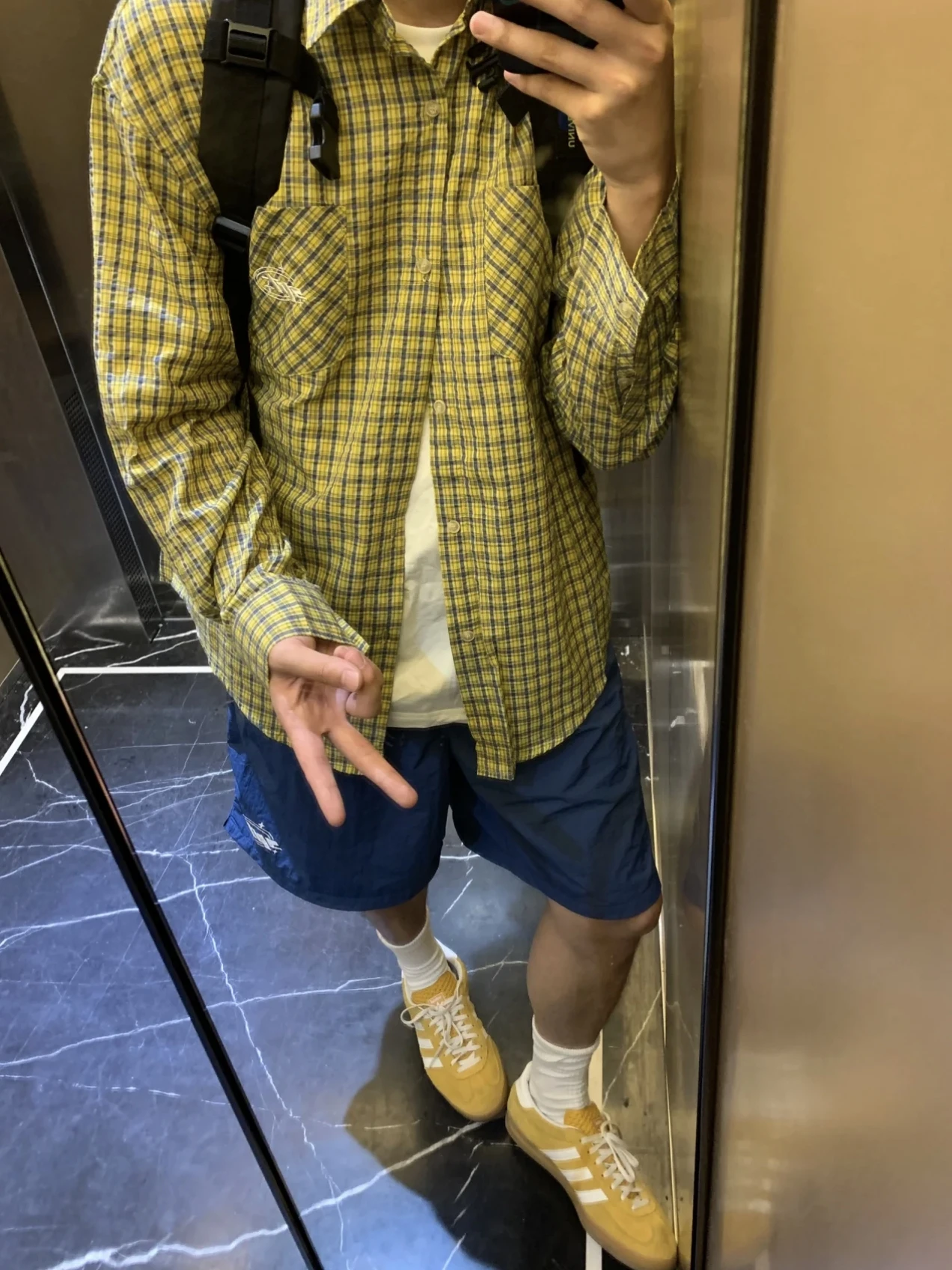 

Retro American Yellow Plaid Loose Fit Sun Protection Thin irt for Men And Women Spring Autumn Casual Korean Sle Faionab...