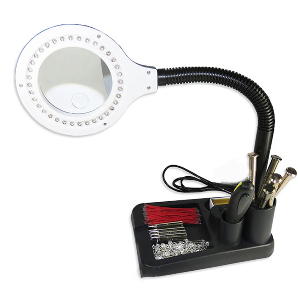 

LED Magnifier Lamp Table Light Mirror Welding Desktop 306 Degree Adjustable Brightness Energy Saving Student Reading