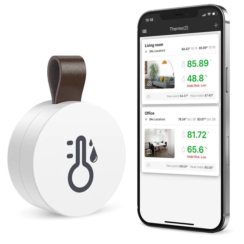 Termometer higrometer nirkabel Bluetooth, termometer Sensor suhu dan kelembaban rumah pintar